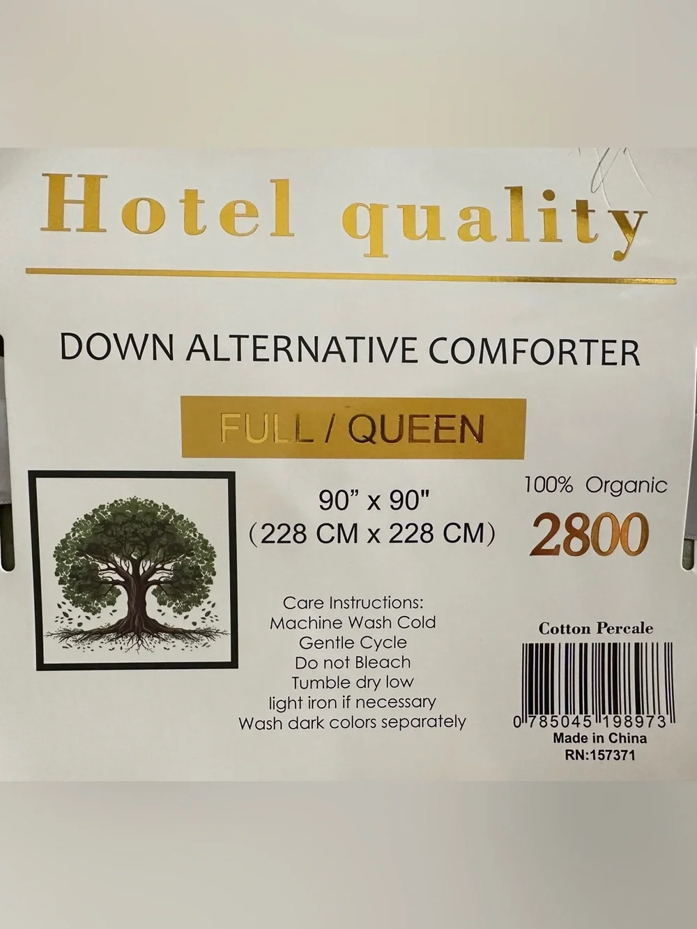 Full/Queen 100% Cotton Down Alternative Comforter -NIP